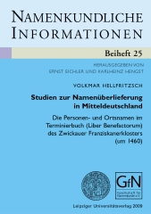 Studien zur Namenüberlieferung in Mitteldeutschland